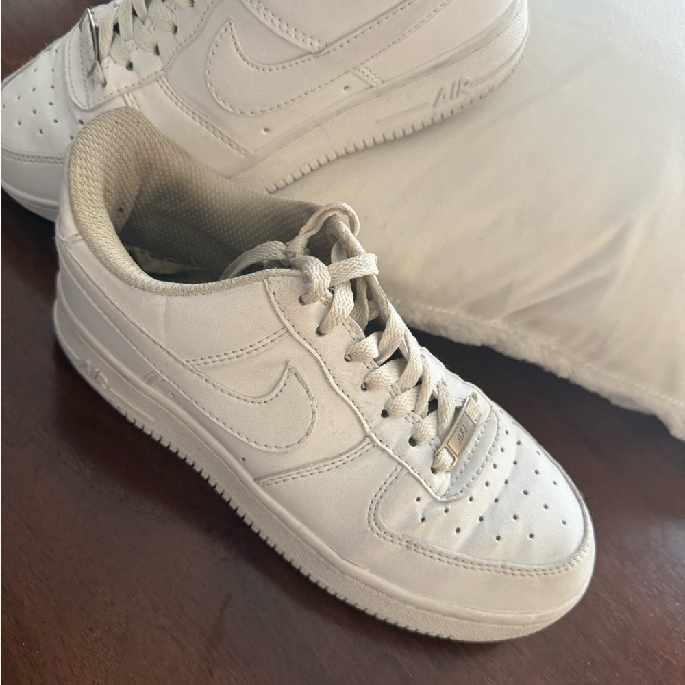 Nike Air Force 1 white leather sneakers